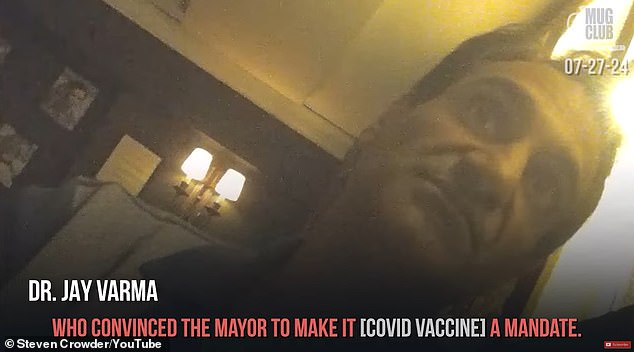 In the footage, Dr. Varma claimed he was the person who convinced then-New York City Mayor Bill de Blasio to implement mandatory Covid vaccinations