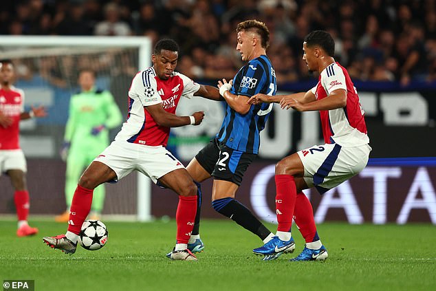 William Salbia (right) showed why he can be the best central defender in the Premier League, while Jurrien Timber (left) has made Arsenal even stronger