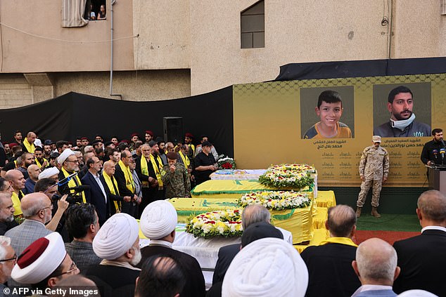 Photos showed crowds of people walking through the streets of Beirut mourning the boy, along with three other men who were killed.