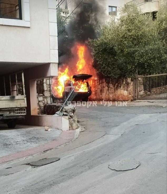 According to local media, a fire broke out in a car as a result of an exploding device