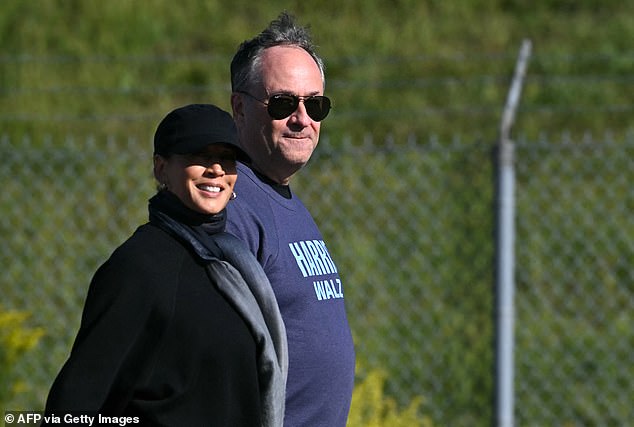 US Vice President and Democratic presidential candidate Kamala Harris (left) walks alongside her husband, US runner-up Doug Emhoff