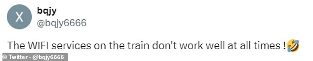 'The WIFI services on the train don't always work well!' one user noted