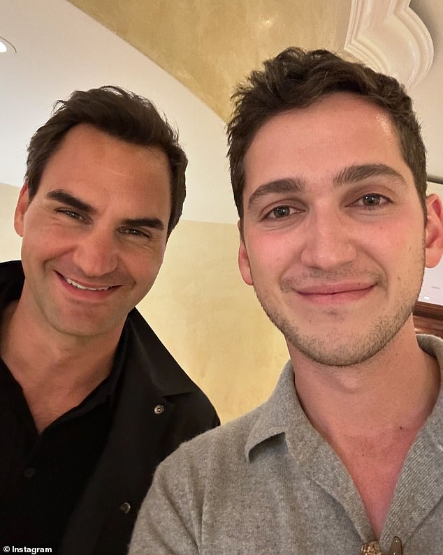 Friend began honing his skills on the Chicago comedy circuit (pictured with Roger Federer)