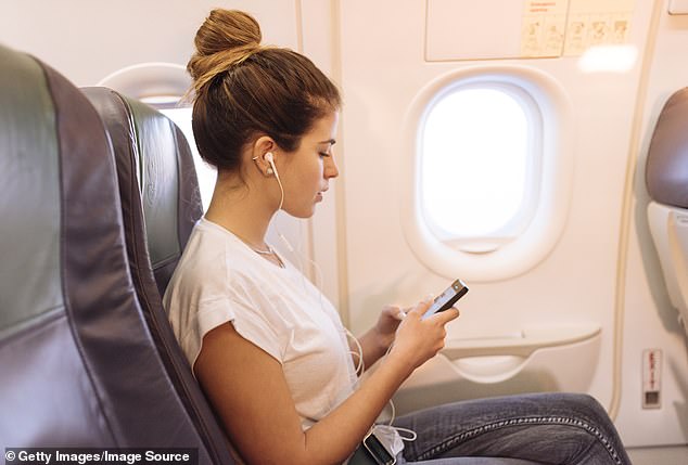 She also eats before a flight or brings her own food and never adds salt to the airplane food, as it is often already loaded with sodium (stock image)