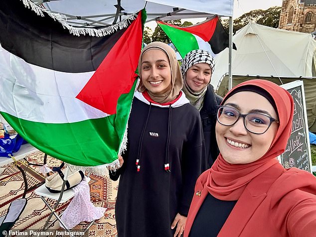 Senator Fatima Payman (pictured in red) is an outspoken supporter of Palestine