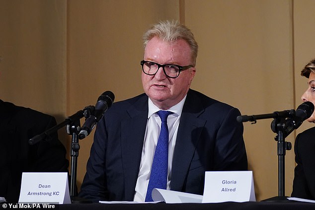 Dean Armstrong KC, who appeared in 'Al-Fayed: Predator at Harrods', speaks at a press conference to discuss the legal team's involvement in the investigation and the legal claim against Harrods