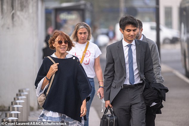 Gisele Pelicot, flanked by her lawyer Stephane Babonneau, arrives in court on September 20