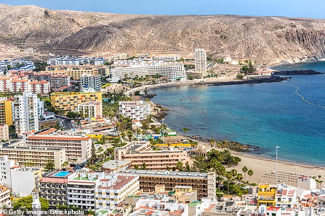 Pictured: Los Cristianos beach in Tenerife, Canary Islands