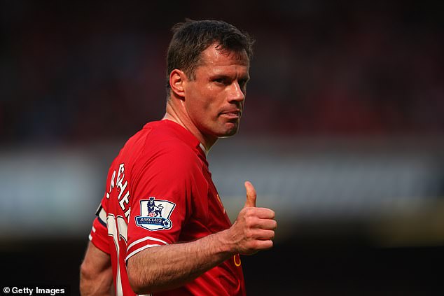 Carragher (pictured) insisted Saliba and Gabriel could become one of the league's best defensive duos if they win trophies with Arsenal