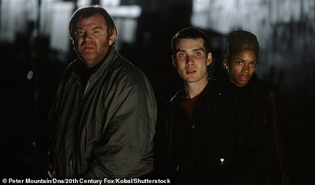 The films are set 28 days, weeks and years after the outbreak of a deadly virus in London, turning people into mindless killers (L-R: Brendan Gleeson, Cillian and Naomie Harris)