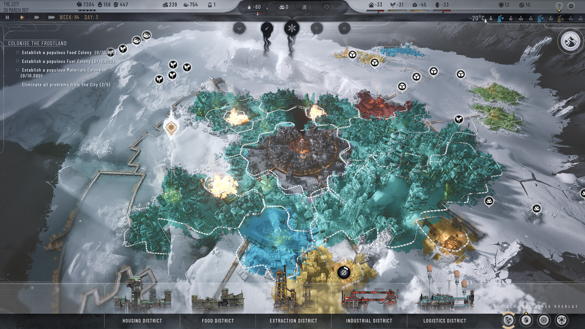 The Captain prepares to build a new district in Frostpunk 2