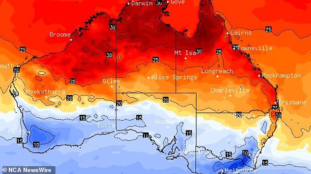 Average temperatures for Saturday across the country