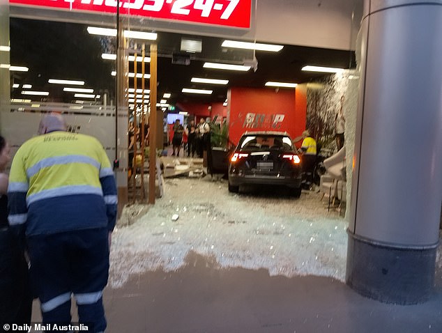 Emergency services were called to Snap Fitness on Clarence St at around 5:30pm after the car drove through an intersection and into the packed gym