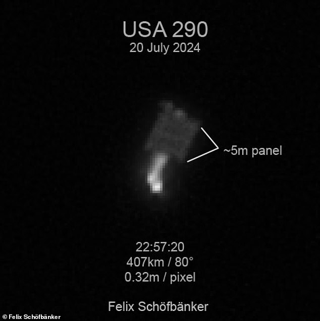 Another satellite, however, is of an unknown type. Schöfbänker suggested it was a USA 290, which officials have kept secret