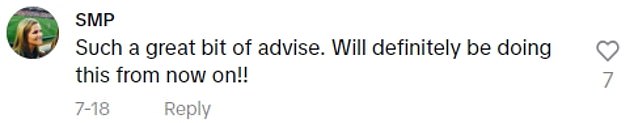 Many people were grateful for Ally's advice and thanked her in the comments