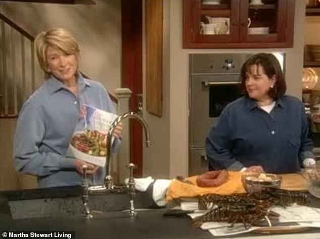 In the early days of their friendship, Stewart (left) helped Garten's career by having her appear on an episode of her show Martha Stewart Living in 1999, where he introduced her to an editor who had worked with her on her very first cookbook, The Barefoot Contessa