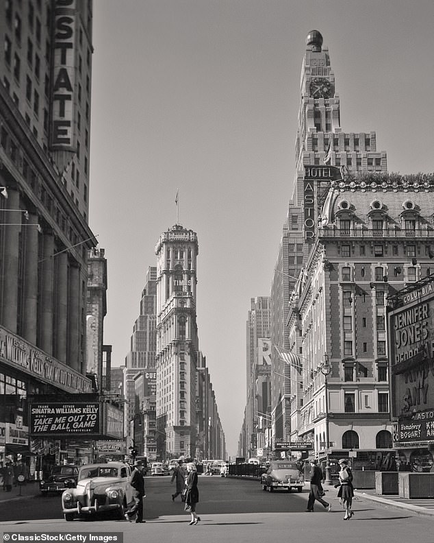 Luis was taken to live with a family on the East Coast, but as a small child he was never told why he was taken from the park that day. The photo shows Times Square in the 1950s