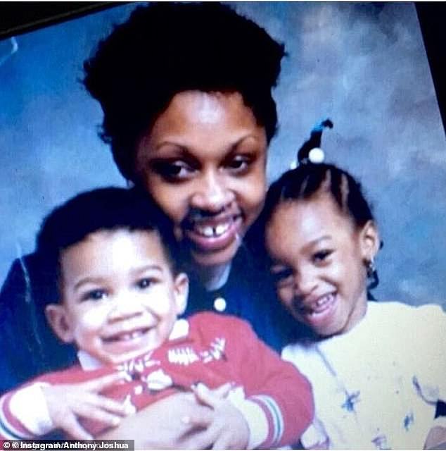 A young Anthony (left) with his sister and mother Yeta, who until recently lived with her son and is known as the boss of the Joshua family Instagram