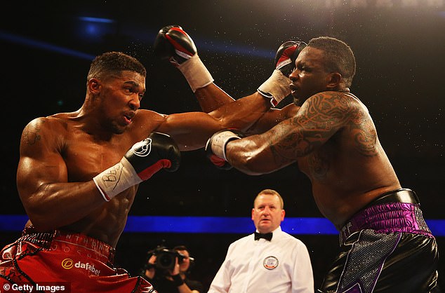 Dillian Whyte (right), who lost to Joshua in 2015, thinks the punch could be a 'serious weapon' for Joshua when he fights Daniel Dubois