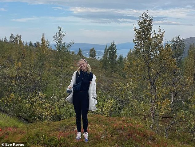 Eve is pictured here in Norway, a country so safe it 'shocked' her