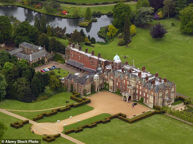 The Prince and Princess were staying at Sandringham House, pictured, when the incident occurred in 1982