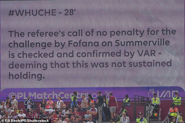 1726923122 513 Fans fume after VAR denies West Ham a penalty against