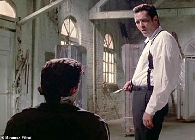 The deafening scene was reminiscent of Reservoir Dogs, when Mr Blond (Michael Madsen) attacked a tied-up police officer