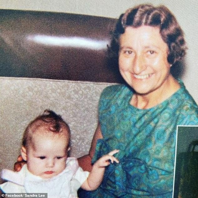 Lee pictured as a baby with her grandmother, Lorraine Waldroop, who she says first introduced her to baking