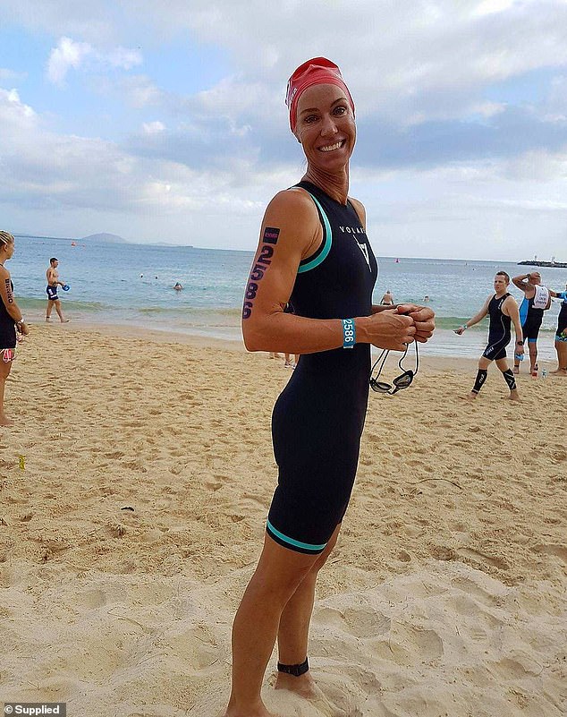 Before receiving her second Pfizer Covid jab in July 2021, Ms Doyle (pictured) competed in age-group triathlons on the Sunshine Coast and described herself as 'really active'