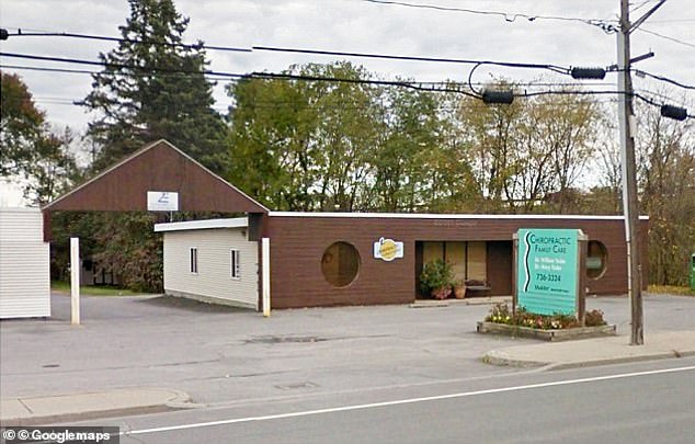 The couple worked together in Yoder's chiropractic practice (pictured)