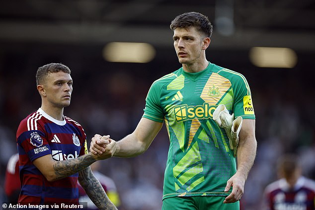 Nick Pope (right) produced a costly blunder to allow Emile Smith Rowe's shot to go in