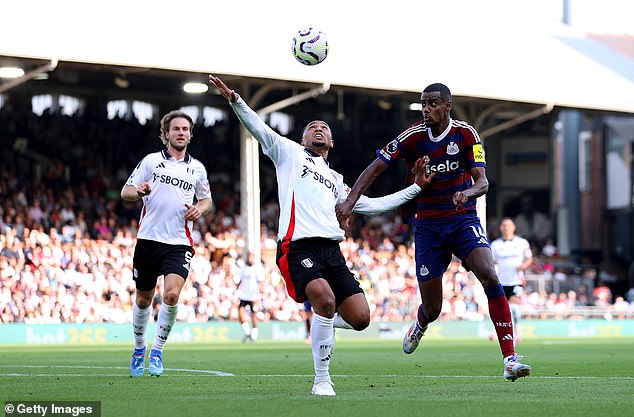 Alexander Isak (right) struggled to make an impact as the Magpies chased the game