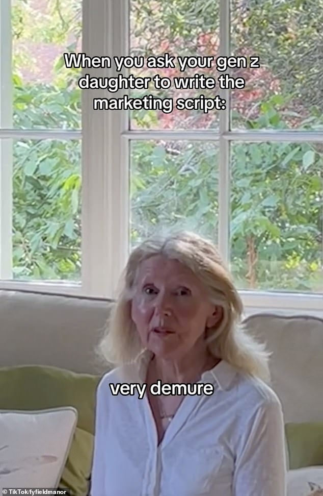 The trend of adopting Gen Z slang was sparked by a video promoting Fyfield Manor in Oxfordshire, featuring B&B owner Christine Brown (pictured)