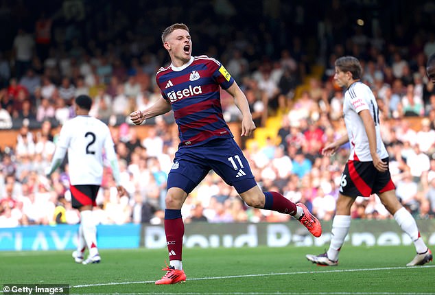 Harvey Barnes scored one back for the Magpies in the opening stages of the second half