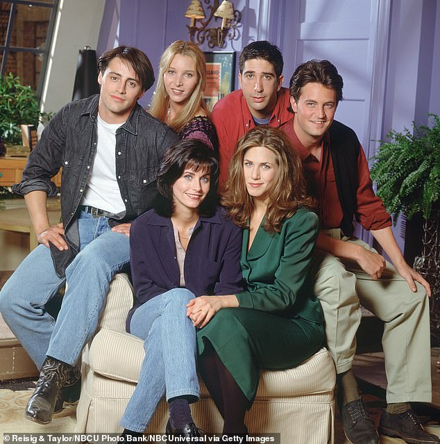 Since Perry's tragic death in October 2023, LeBlanc, 57, has rarely been seen in public as he grieves, and his latest appearance is said to have worried friends; from left: Matt LeBlanc, Lisa Kudrow, David Schwimmer, Matthew Perry, Courteney Cox and Jennifer Aniston pictured in the June 1994 Friends group portrait