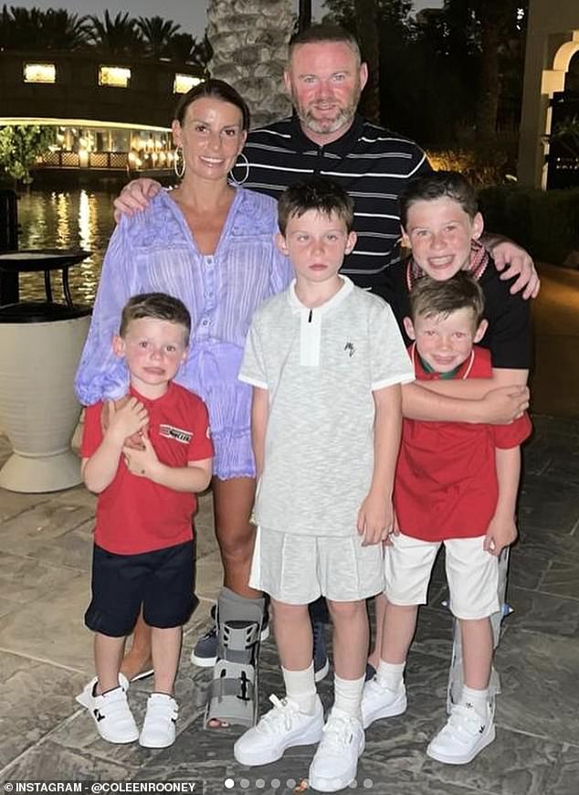 Despite Wayne's commitments to being in Washington, Coleen (pictured with Wayne and their sons Kai, Klay, Kit and Cass) has previously told friends she hates America and wouldn't move there