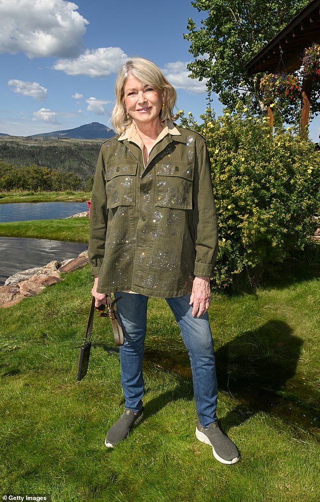 The film premiered at the Telluride Film Festival and the domestic goddess, 83, flew back and forth to the Rocky Mountain town via Netflix's private jet. Pictured here at the 2024 Telluride Film Festival