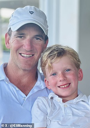 Eli Manning and son Charlie