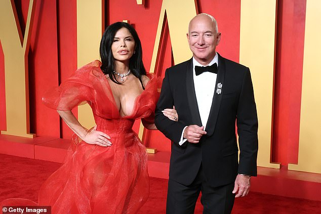 'Does anyone else find Jeff Bezos' new wife - Lauren Sanchez - TOTALLY DISGUSTING? What an ugly... LOOKING couple they make,' wrote NcNally; Lauren and Jeff seen in March 2024