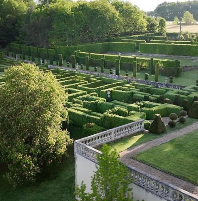 The castle's beautiful gardens and ornate maze are depicted, with the building in serious need of maintenance