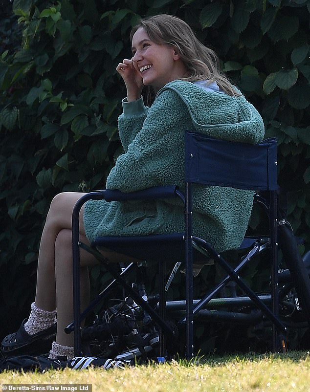 Rose Ayling-Ellis is seen laughing after having fun between filming Code of Silence on ITV