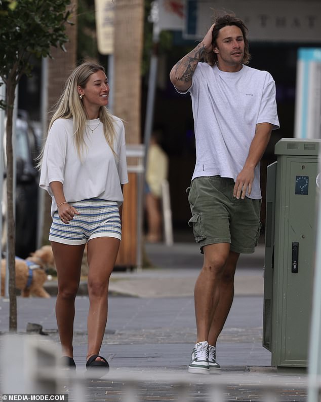 The couple had the biggest smiles on their faces as they headed out for brunch with friends in Sydney