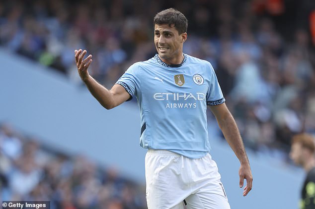 Rodri returned injured after a long break and made his first start against Internazionale