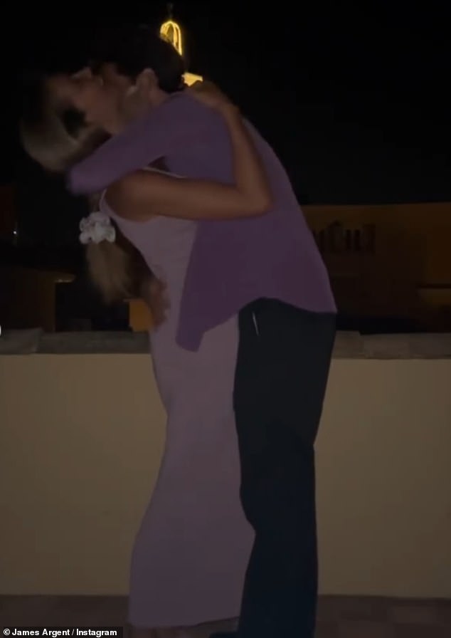 The couple couldn't keep their hands off each other as they were seen dancing in another video before taking each other's public turns and kissing