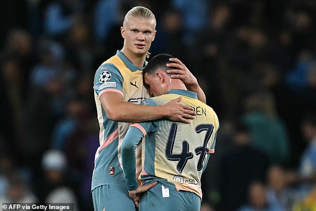 Erling Haaland (left) and Phil Foden (right) are also included in an attack dominated by City