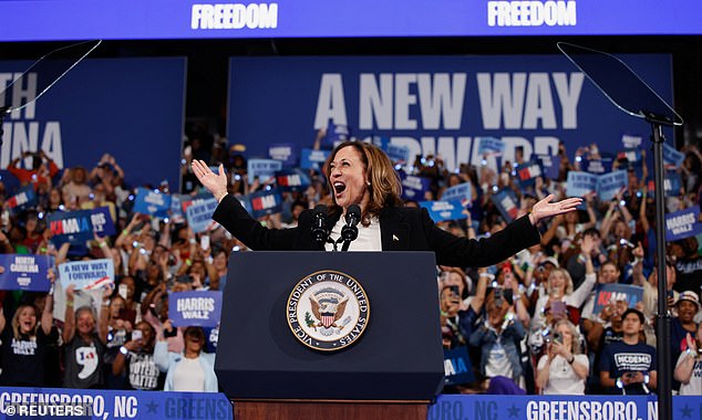 Harris at a rally in Greensboro, NC on September 12. If the vice president doesn't win Pennsylvania in November, her path to victory will have to go through North Carolina or Georgia