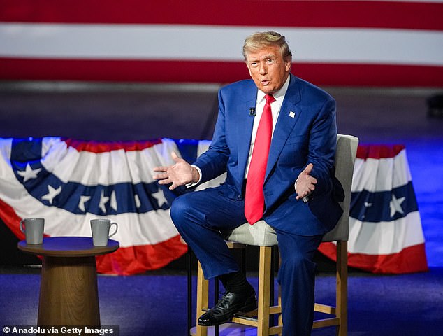 Donald Trump in Harrisburg, PA for a town hall meeting hosted by Fox News' Sean Hannity on September 4