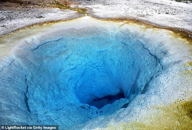 The Morning Glory Pool was once bright blue and was named for its resemblance to the Morning Glory flower