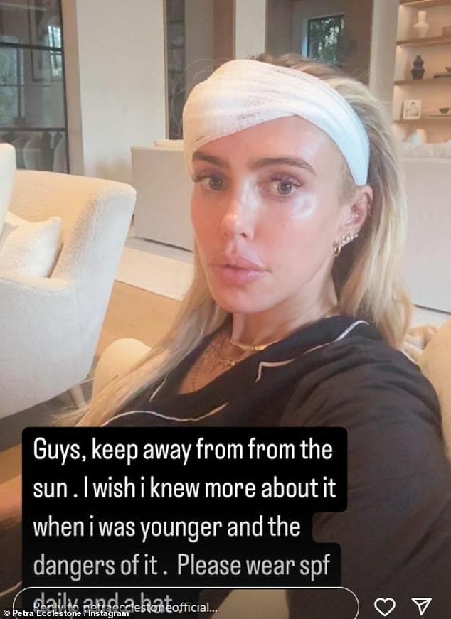 Earlier this week, the heiress first caused a stir after sharing a selfie with her head wrapped in a bandage