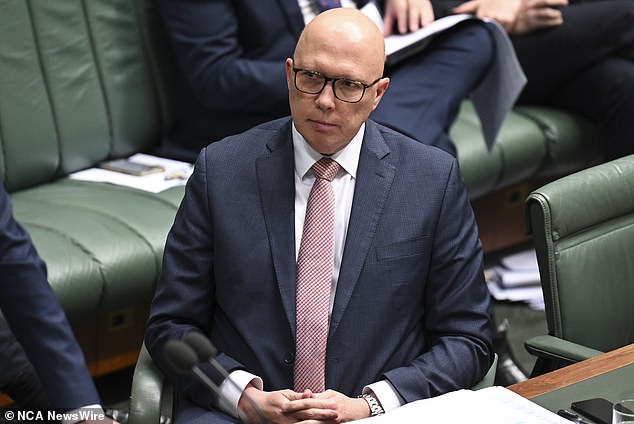 Liberal Party leader Peter Dutton (pictured) suffered a two percentage point drop in satisfaction to 37 percent, but his dissatisfaction rating remained unchanged at 52 percent, giving him a net satisfaction of -15 percent.